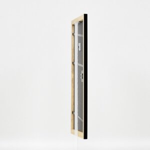 Cadre photo bois profil 43 noir brillant 23x70 cm