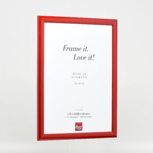 Cadre photo en bois profil 43 rouge brillant 25x35 cm