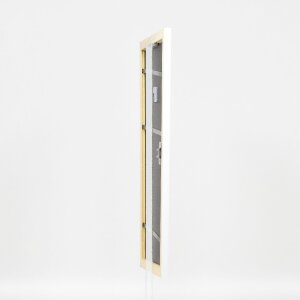 Cadre photo en bois Profil 43 blanc brillant 25x60 cm verre standard