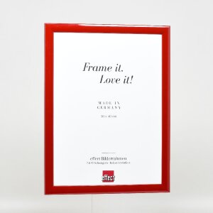 Cadre photo en bois profil 43, rouge brillant 25x60 cm