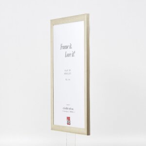 Cadre photo bois profil 43 argent 35x100 cm verre standard