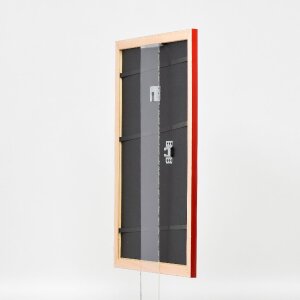 Cadre photo en bois profil 43 rouge brillant 35x100 cm