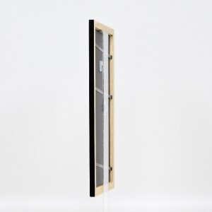 Cadre photo en bois effet Profil 43 noir brillant 50x100 cm