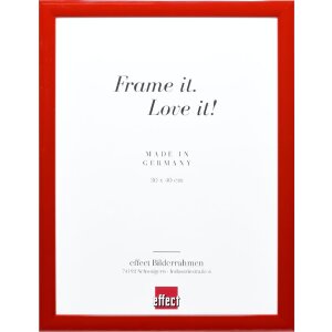 Cadre photo en bois profil 43, rouge brillant 50x70 cm