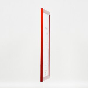 Cadre photo en bois profil 43 rouge brillant 50x75 cm verre normal