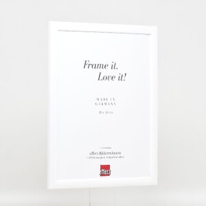 Cadre photo bois profil 43 blanc brillant 60x60 cm