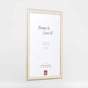 Cadre photo bois profil 43 argent 62x93 cm verre normal