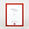 Cadre photo bois Effect Profil 43 rouge brillant 70x70 cm verre standard