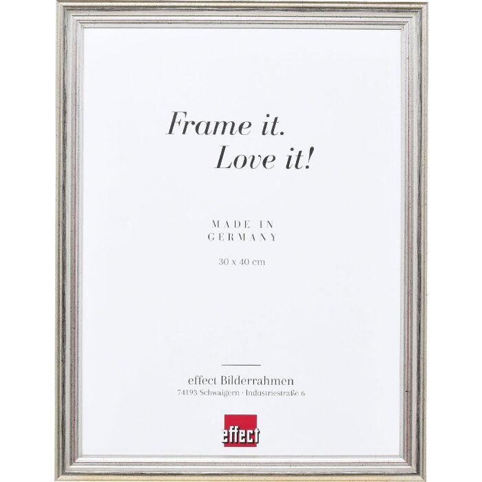 Cadre photo baroque argent 25x70 cm bois massif effet profil 44