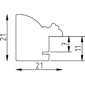 Cadre photo bois profil 48 blanc 13x13 cm vitrage clair