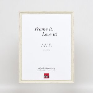 Cadre photo bois profil 48 blanc 24x30 cm verre clair