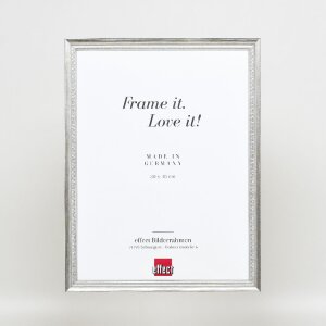 Cadre photo en bois profil 48 argent 30x40 cm verre clair