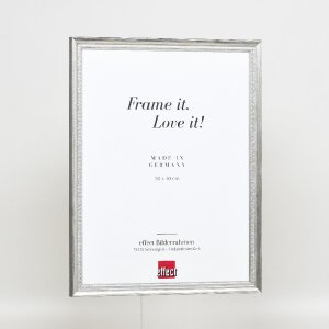 Cadre photo bois profil 48 argent 35x50 cm verre clair