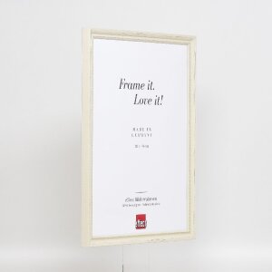 Cadre photo bois profil 48 blanc 50x70 cm verre clair