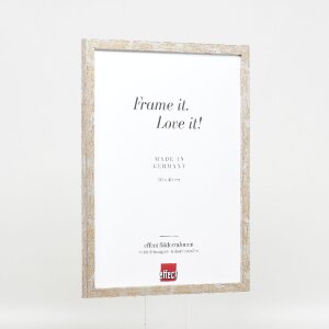 Cadre photo bois profil 51 antique argent 24x30 cm verre clair