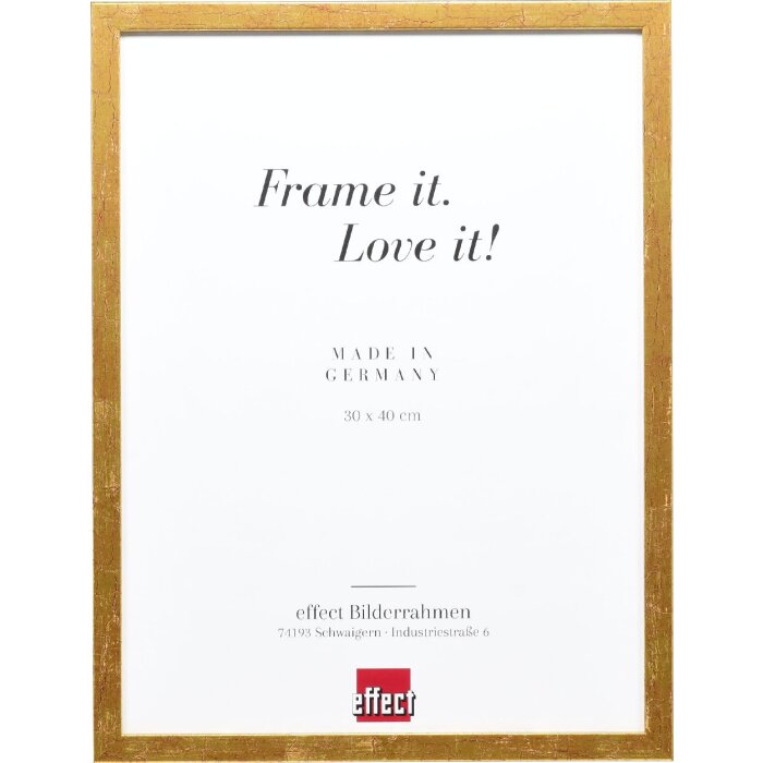 Cadre photo en bois profil 51 antikgold 25x50 cm verre clair