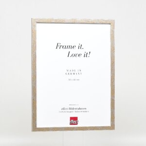 Cadre photo bois profil 51 argent antique 45x60 cm verre clair