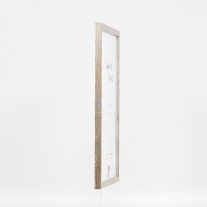 Cadre photo en bois effet profil 51, antique argent, 50x60 cm