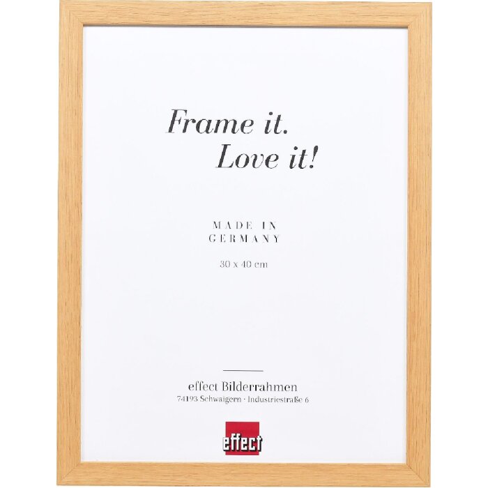 Cadre photo en bois chêne profil 54, 9x13 cm, verre clair