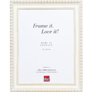 Cadre photo en bois baroque 10x15 cm, blanc, verre clair