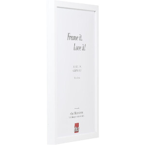 Cadre photo en bois blanc profil 58 18x24 cm avec verre clair