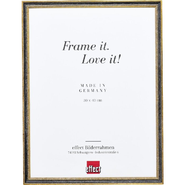 Cadre photo Effect en bois noir 15x20 cm avec verre clair