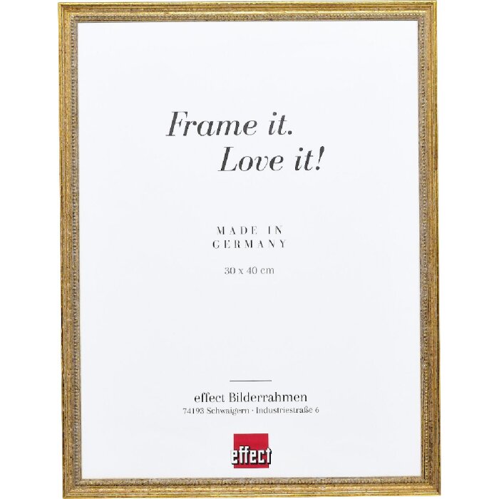 Cadre photo en bois effet Profil 66 antikgold 20x20 cm verre clair