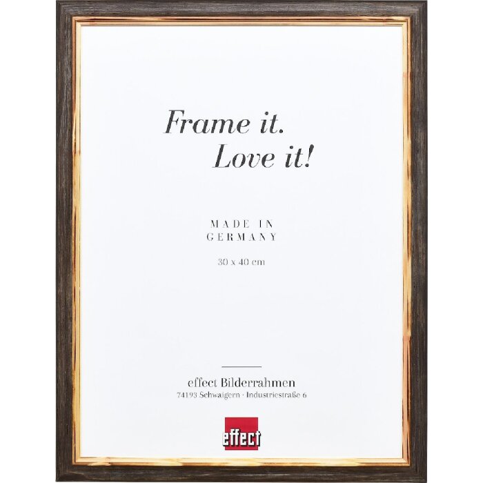 Cadre photo bois profil 67 brun foncé 25x80 cm verre clair