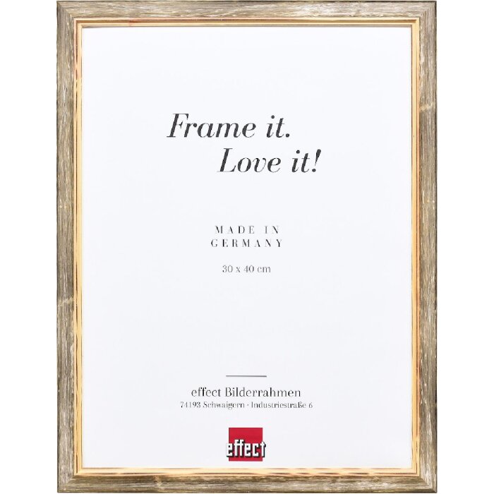 Cadre photo en bois massif effet profil 67 marron 29,7x42 cm