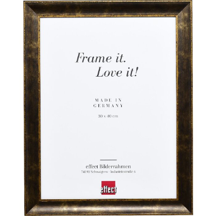 Cadre photo en bois Effect Profil 68 noir 10x10 cm verre clair