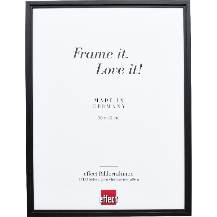 Cadre photo en bois Profil 69 Noir 10x10 cm avec verre clair