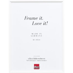 Cadre photo bois profil 69 blanc 13x13 cm verre clair