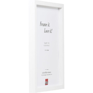 Cadre photo en bois Profil 74 blanc 10x10 cm, verre clair et support de pose