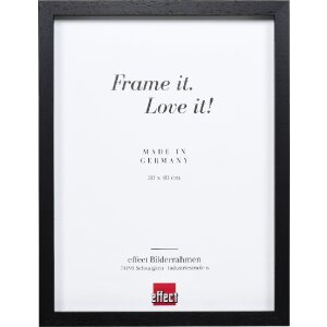 Cadre photo bois profil 74 noir 18x32 cm verre clair