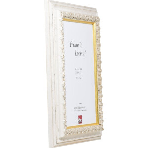 Cadre photo bois effet profil 80 blanc 50x65 cm verre clair