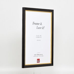 Effect Cadre photo en bois Profil 85 Noir 25x70 cm Verre normal