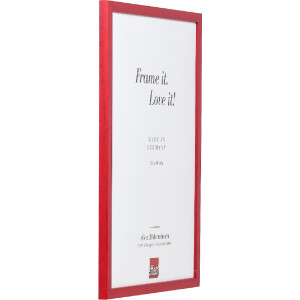 Cadre photo en bois profil Top S rouge 23x70 cm verre normal