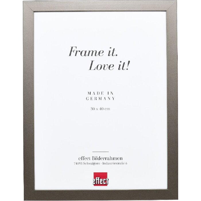Cadre photo en bois Top Pro platine 15x20 cm, verre clair