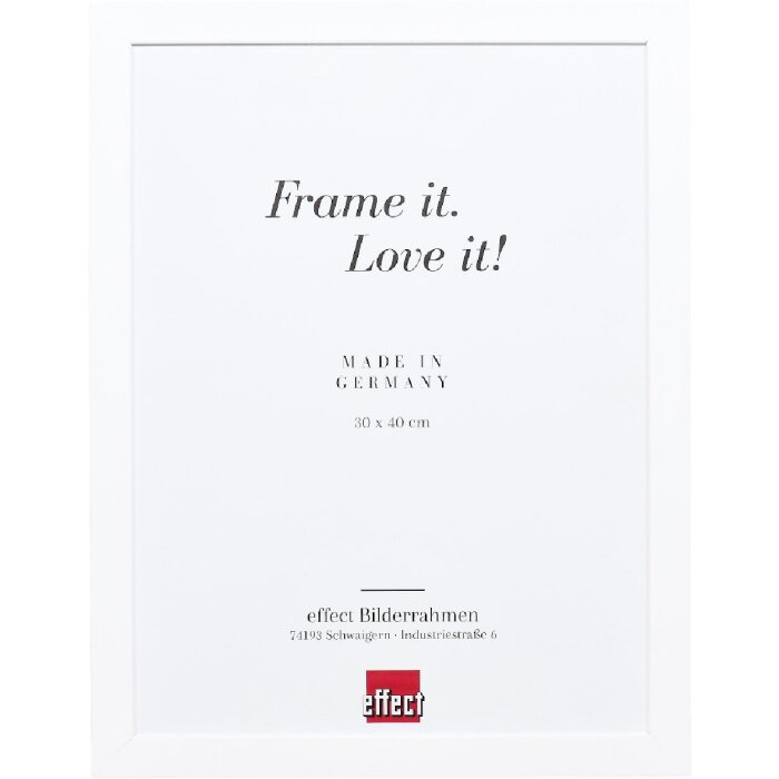 Cadre photo bois blanc 25x60 cm, verre clair, profil Top Pro