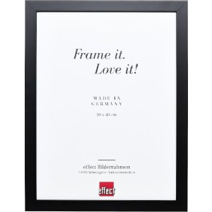 Cadre photo bois profil Top Pro noir 50x60 cm verre clair