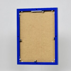 Cadre photo Effect aluminium Quadro 25x60 cm bleu Verre antireflet MDF arrière