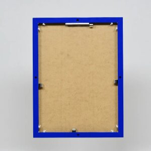 Cadre photo Effect aluminium Quadro 25x60 cm bleu Verre antireflet MDF arrière