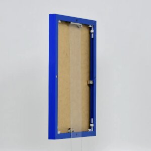 Cadre photo Effect aluminium Quadro 25x60 cm bleu Verre antireflet MDF arrière
