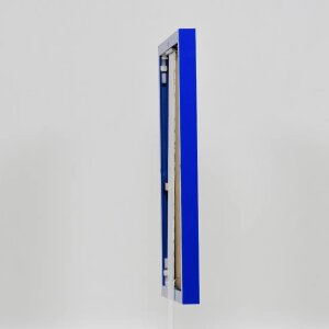 Cadre photo Effect aluminium Quadro 25x60 cm bleu Verre antireflet MDF arrière