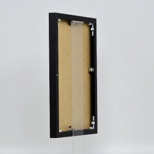 Cadre photo Effect en aluminium Quadro 25x60 cm noir Verre antireflet