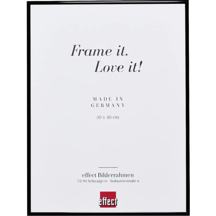 Cadre photo Effect en aluminium Quadro 25x60 cm noir brillant verre antireflet