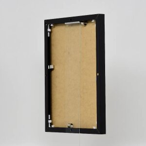 Cadre photo Effect en aluminium Quadro 25x60 cm noir brillant verre antireflet
