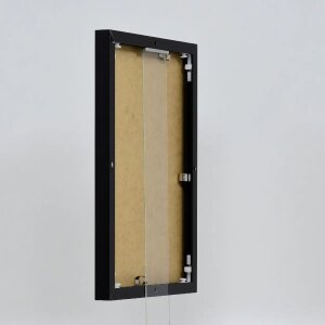 Cadre photo Effect en aluminium Quadro 25x60 cm noir brillant verre antireflet