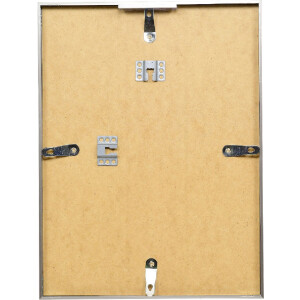 Cadre photo aluminium Effect Série 2, verre antireflet gris brossé 20x30 cm