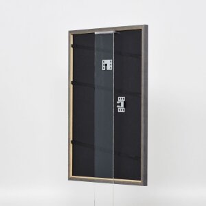 Cadre Effect en bois massif Profil 25 brun noisette 25x50 cm verre antireflet